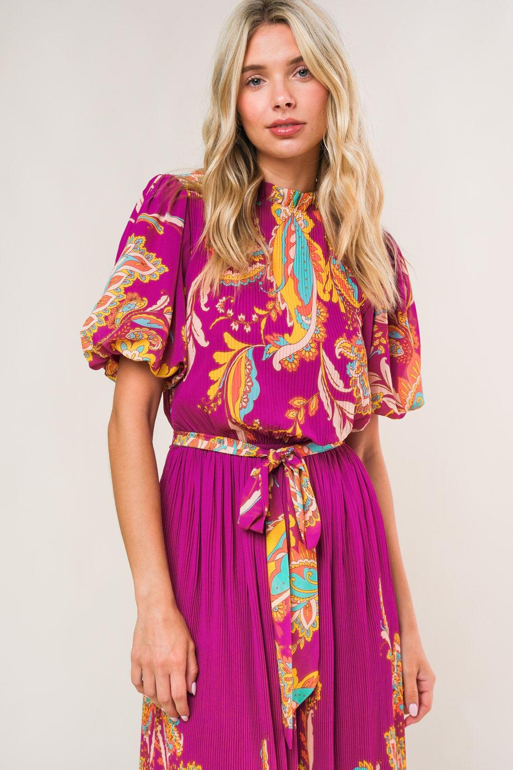 ENCHANTED TO MEET WOVEN MIDI DRESS.