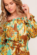 THENA SECRET GARDEN WOVEN MIDI DRESS.