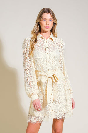 ADORE YOU LACE MINI DRESS.