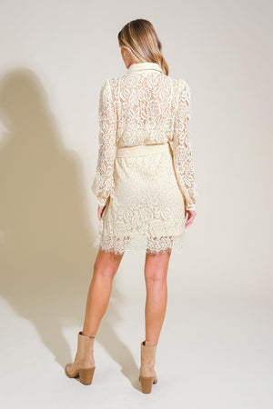 ADORE YOU LACE MINI DRESS.