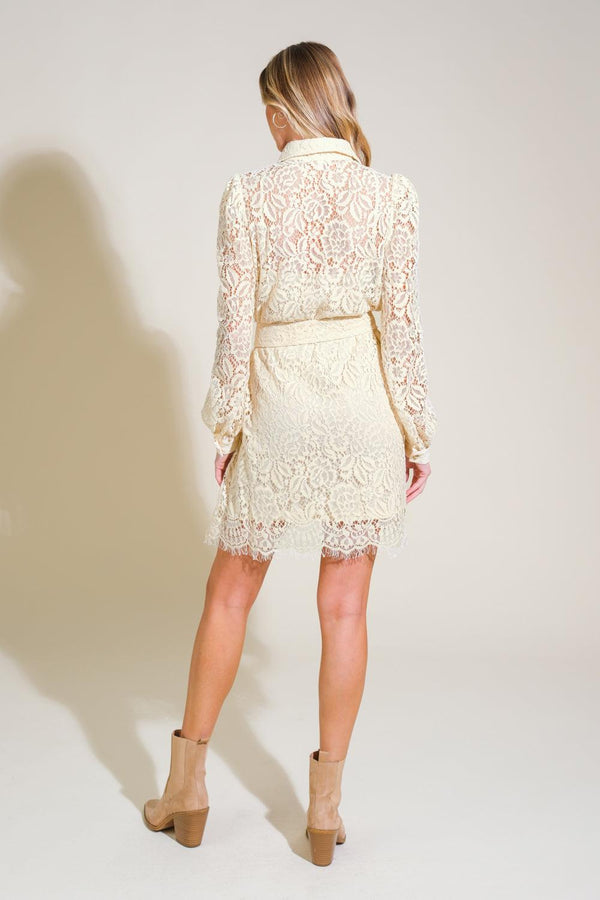 ADORE YOU LACE MINI DRESS.