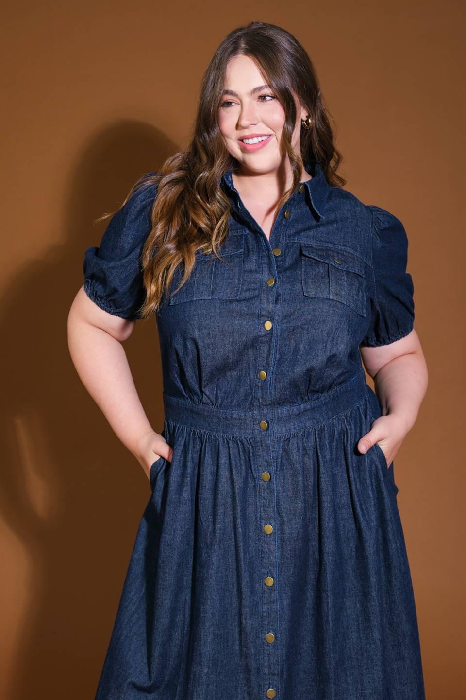 womens denim look dress 23 Denim Dress Outfits to Style the Staple All Year Round