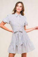 ADORABLE PRESENCE WOVEN MINI DRESS.