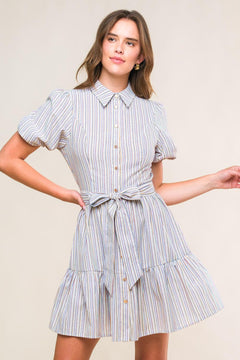 ADORABLE PRESENCE WOVEN MINI DRESS.