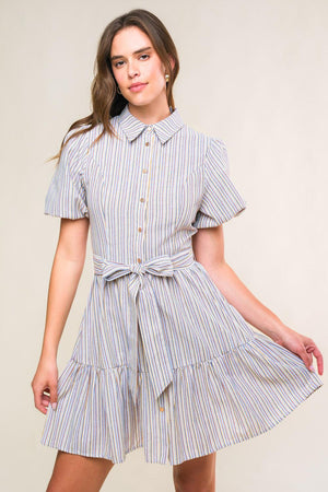 ADORABLE PRESENCE WOVEN MINI DRESS.