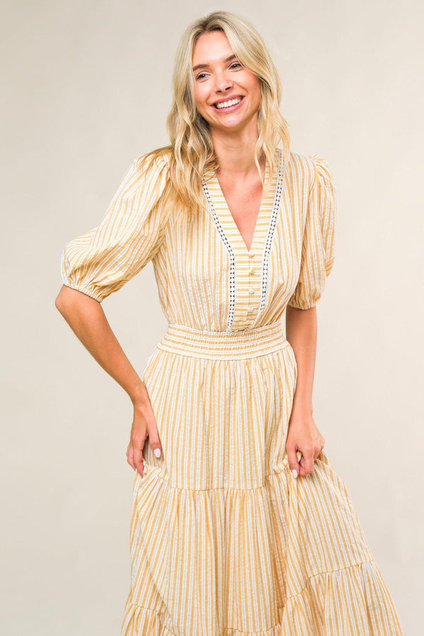 WITH THE GIRLS WOVEN MIDI DRESS.
