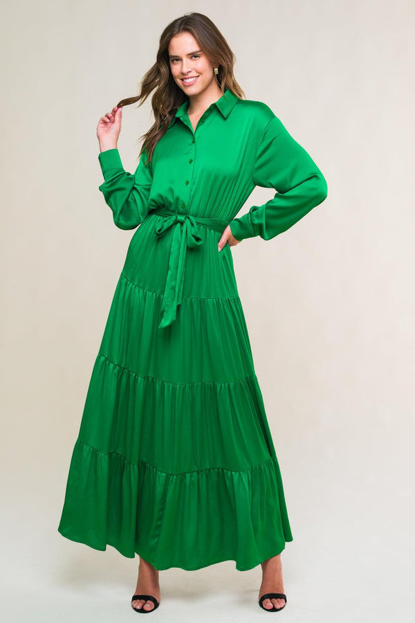 CHIC INTENT BRIGHT WOVEN MIDI DRESS.
