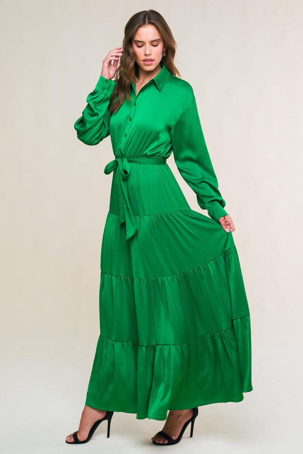 CHIC INTENT BRIGHT WOVEN MIDI DRESS.