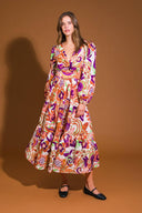 BLOSSOM BEAUTY WOVEN MIDI DRESS.