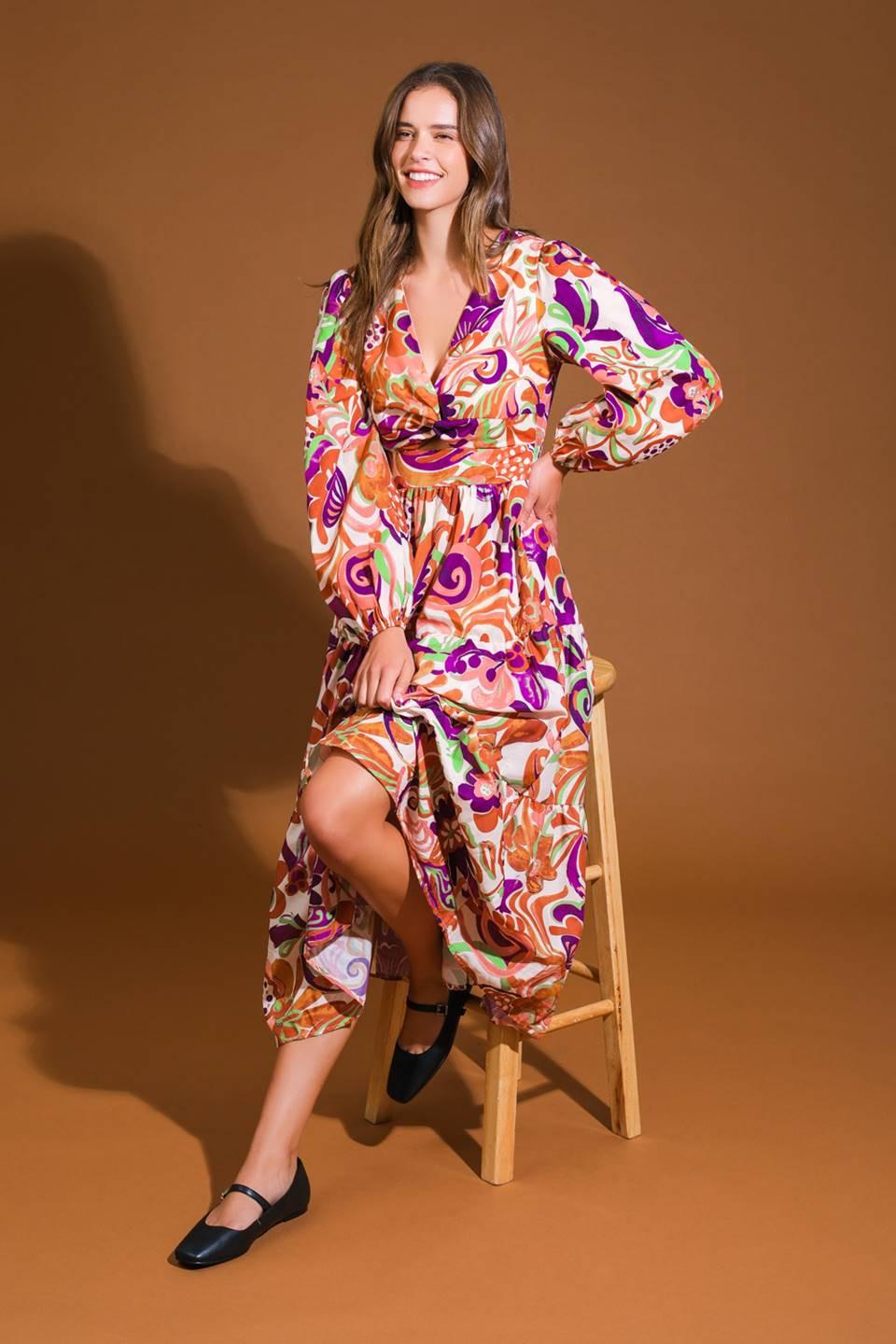 BLOSSOM BEAUTY WOVEN MIDI DRESS.
