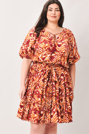 FLORA HARMONY WOVEN MINI DRESS.