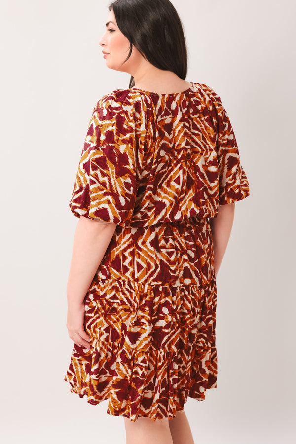 FLORA HARMONY WOVEN MINI DRESS.