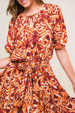 FLORA HARMONY WOVEN MINI DRESS.