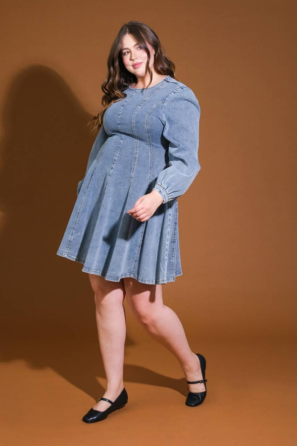 YOUR SWEETIE DENIM MINI DRESS.