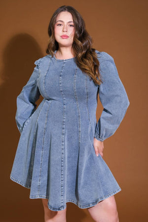 YOUR SWEETIE DENIM MINI DRESS.