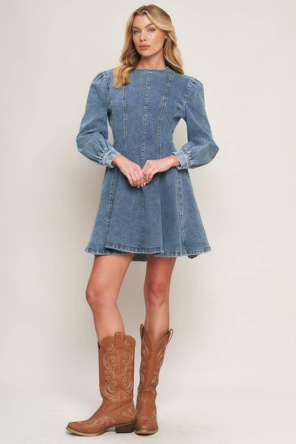 YOUR SWEETIE DENIM MINI DRESS.