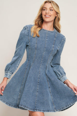 YOUR SWEETIE DENIM MINI DRESS.