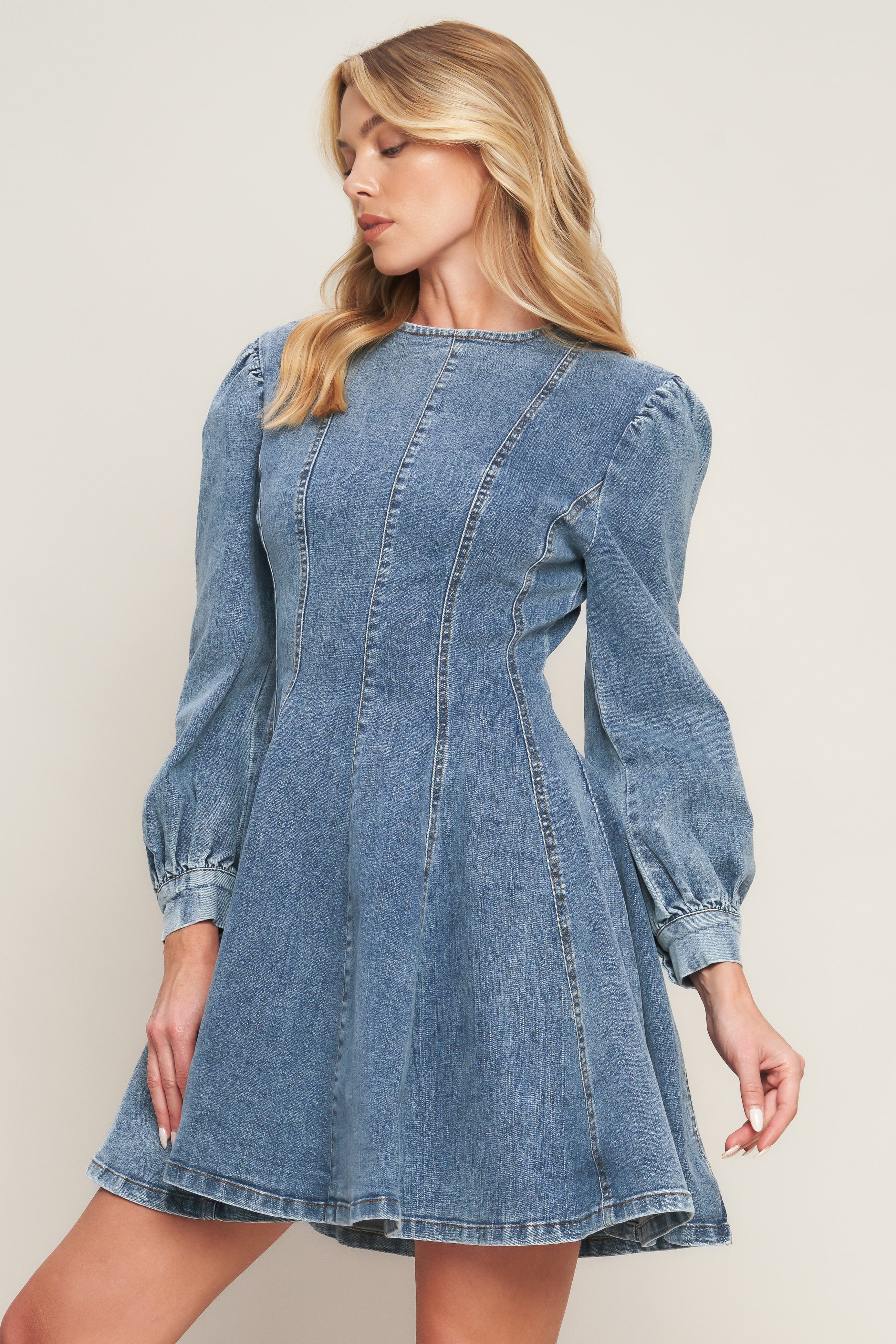 YOUR SWEETIE DENIM MINI DRESS
