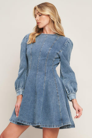 YOUR SWEETIE DENIM MINI DRESS.