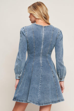 YOUR SWEETIE DENIM MINI DRESS.