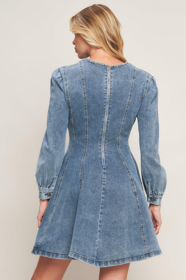 YOUR SWEETIE DENIM MINI DRESS.