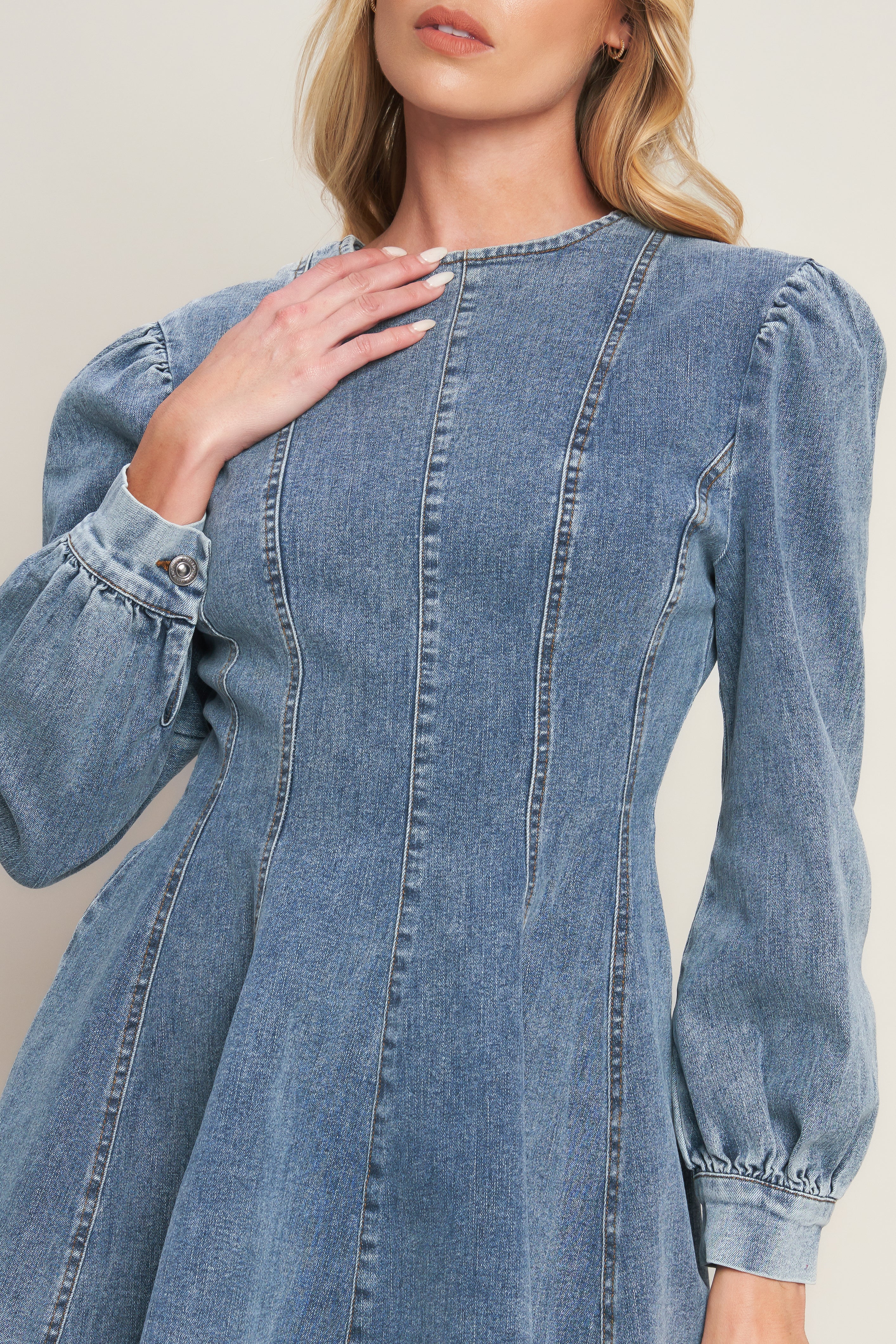 YOUR SWEETIE DENIM MINI DRESS