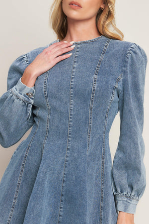 YOUR SWEETIE DENIM MINI DRESS.