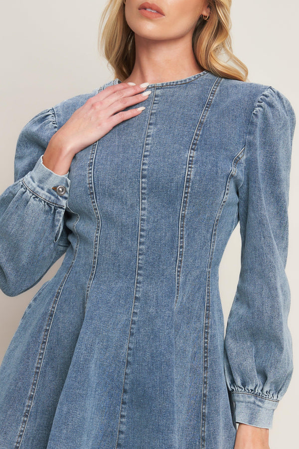 YOUR SWEETIE DENIM MINI DRESS.