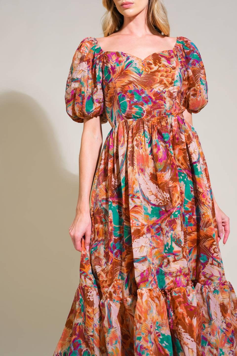 BRING US BACK WOVEN MIDI DRESS.