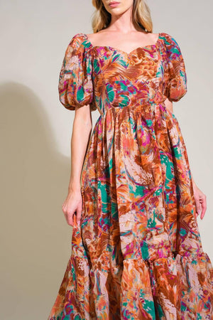BRING US BACK WOVEN MIDI DRESS.