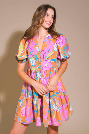 MOMENTOUS CUTENESS WOVEN MINI DRESS.