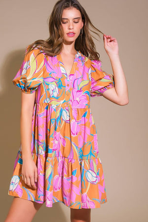 MOMENTOUS CUTENESS WOVEN MINI DRESS.