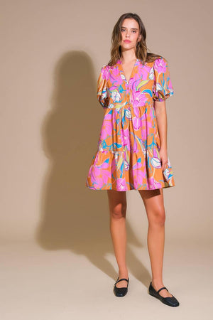 MOMENTOUS CUTENESS WOVEN MINI DRESS.