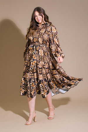 CELESTIAL BEAUTY WOVEN MIDI DRESS.