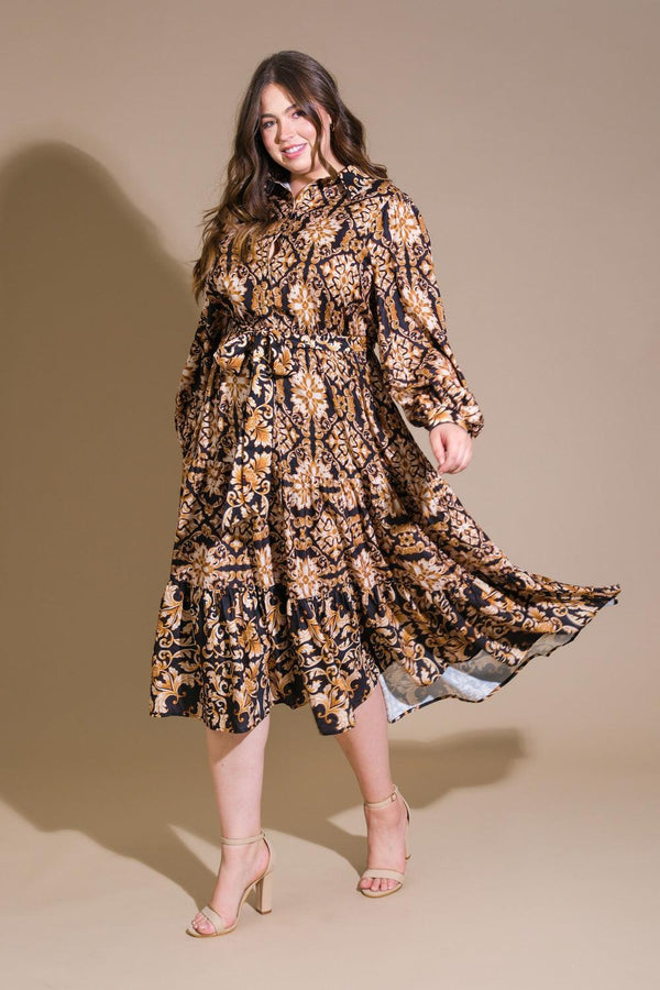 CELESTIAL BEAUTY WOVEN MIDI DRESS.