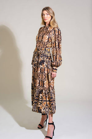 CELESTIAL BEAUTY WOVEN MIDI DRESS.