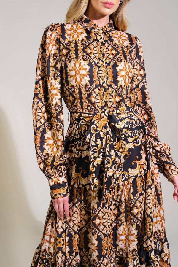 CELESTIAL BEAUTY WOVEN MIDI DRESS.