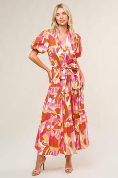 HARBOR POINT WOVEN MIDI DRESS.