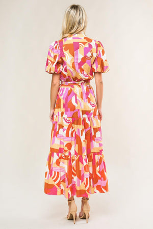HARBOR POINT WOVEN MIDI DRESS.