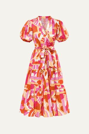 HARBOR POINT WOVEN MIDI DRESS