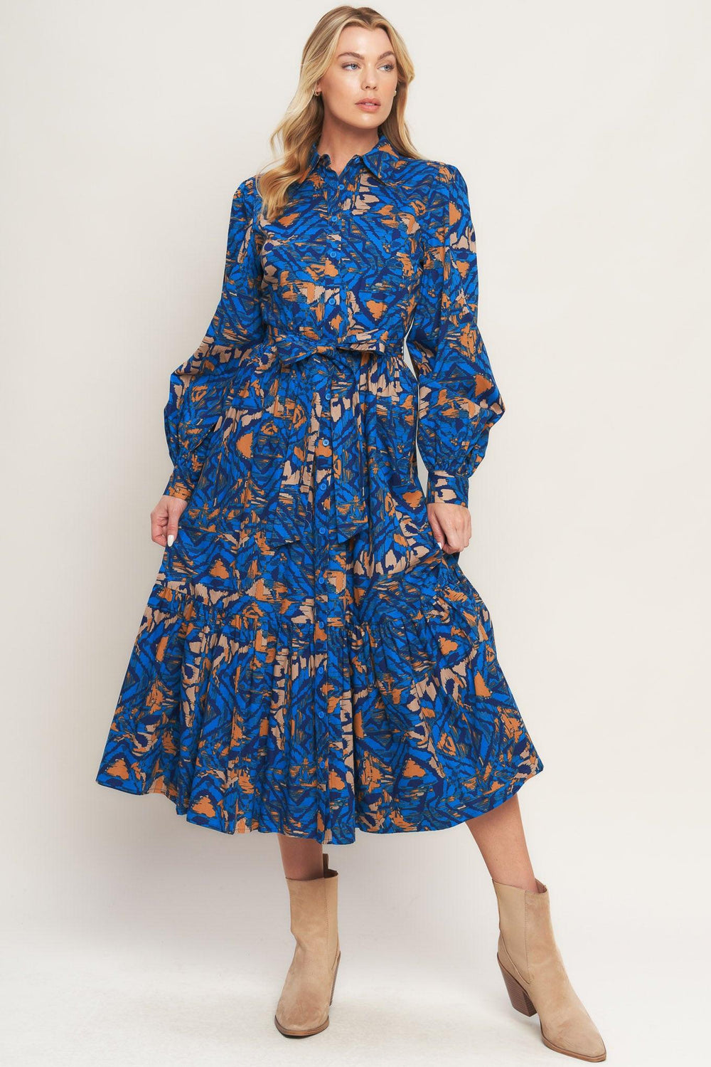 NORTH HILLS WOVEN SHIRT DRESS.