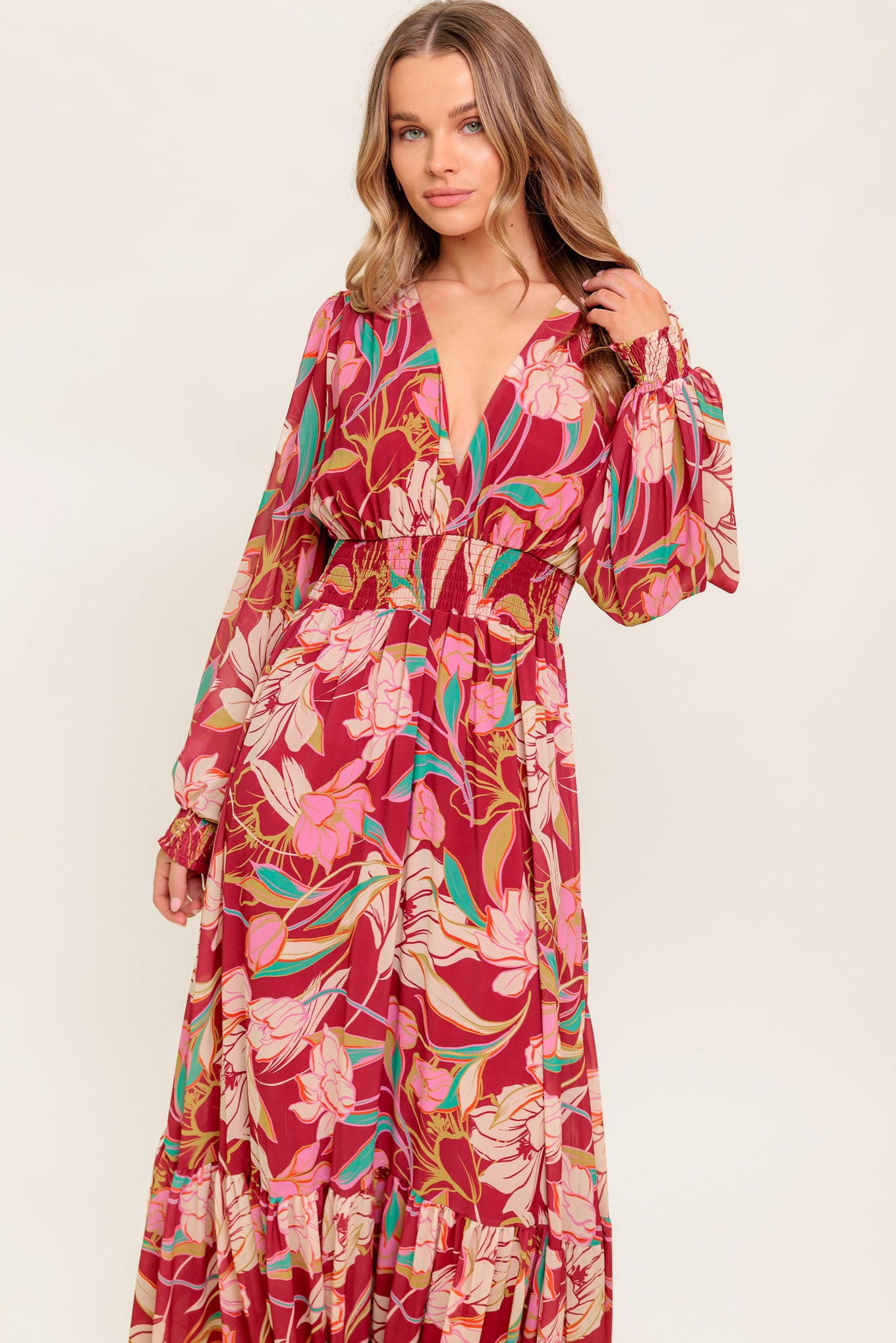AMAZING PRESENCE WOVEN MAXI DRESS