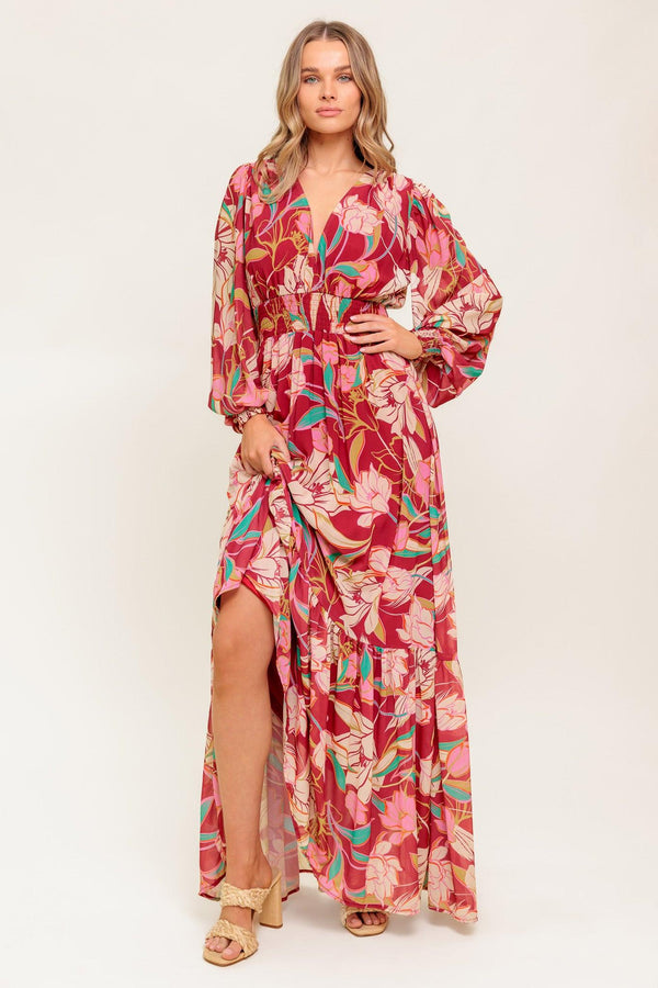 AMAZING PRESENCE WOVEN MAXI DRESS.