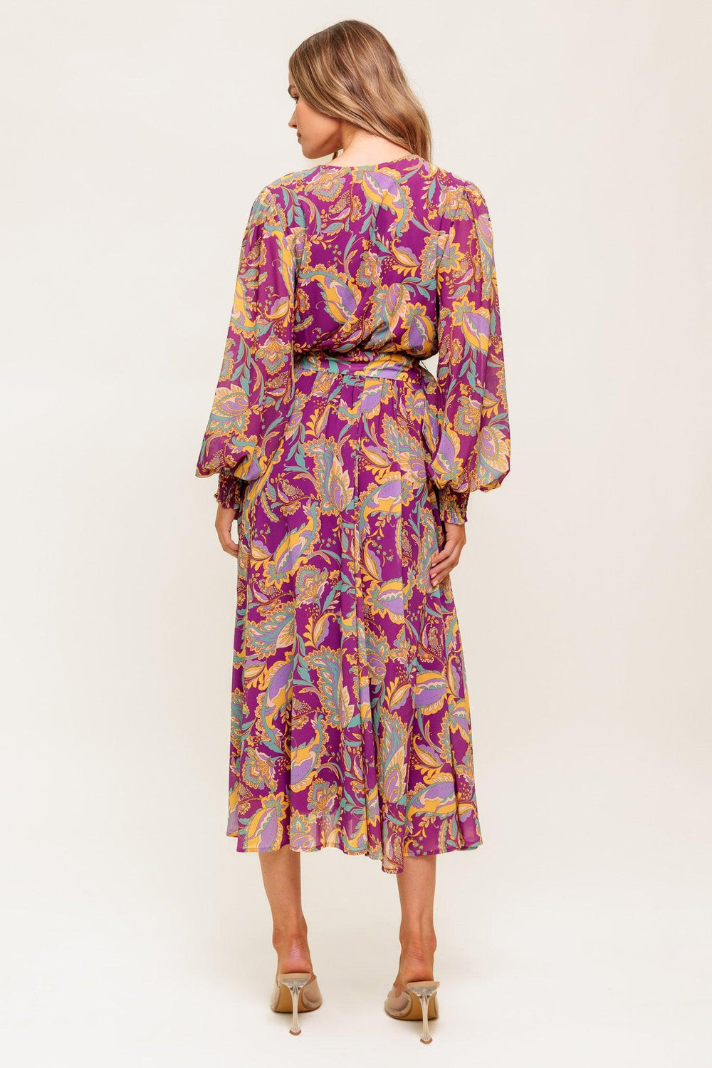 GOING WITH ELEGANCE WOVEN MIDI DRESS.