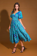 NEW CASTLE WOVEN MIDI DRESS.