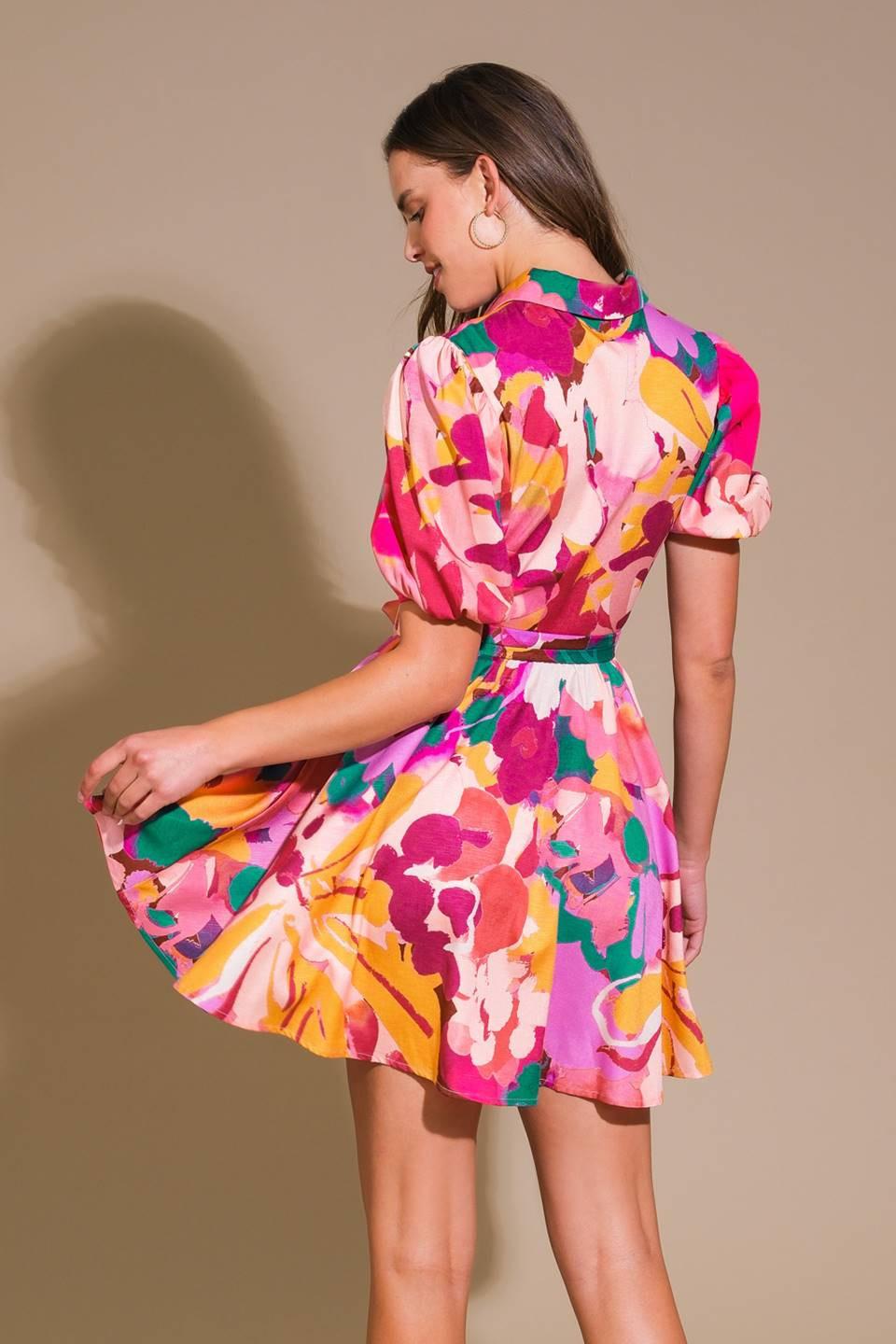 FINER THINGS WOVEN MINI DRESS.