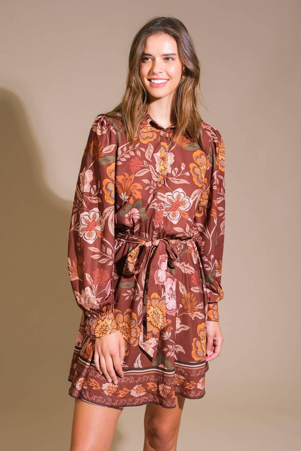DESERT DAWN WOVEN MINI DRESS.