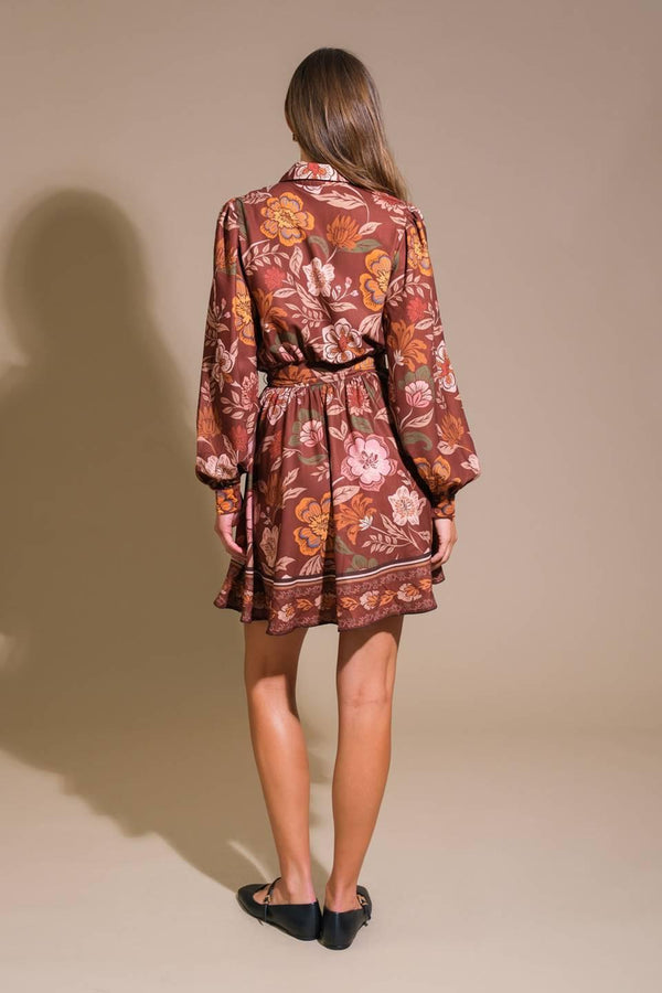 DESERT DAWN WOVEN MINI DRESS.