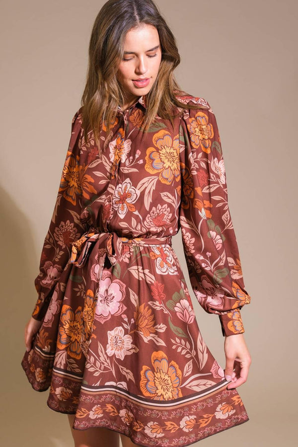 DESERT DAWN WOVEN MINI DRESS.