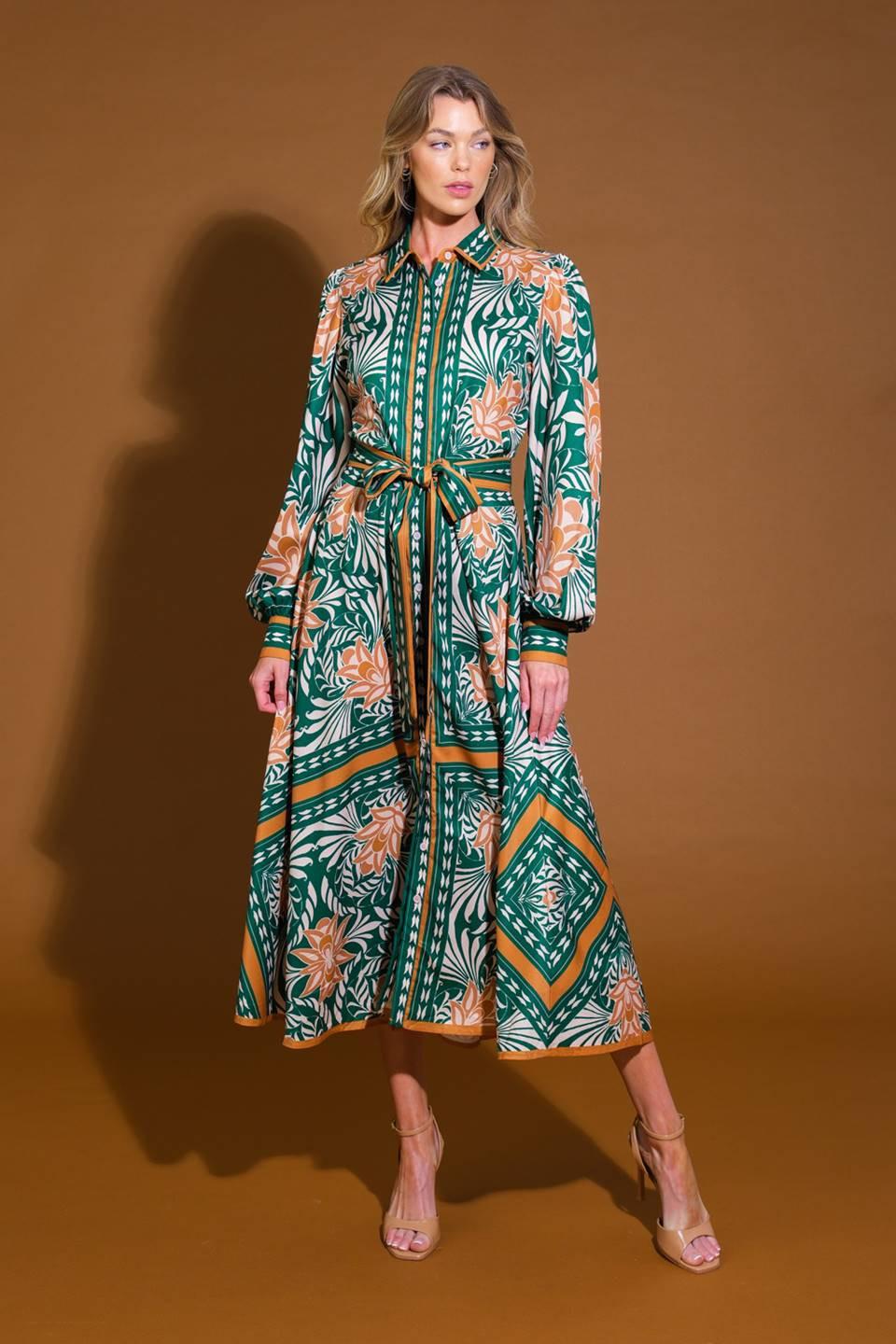 LOVE ESPRESSO WOVEN MIDI DRESS.